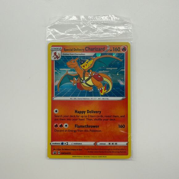 Special Delivery Charizard SWSH075 Sealed Promo Sword & Shield Holo - Picture 1 of 3